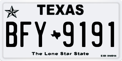 TX license plate BFY9191