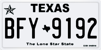 TX license plate BFY9192