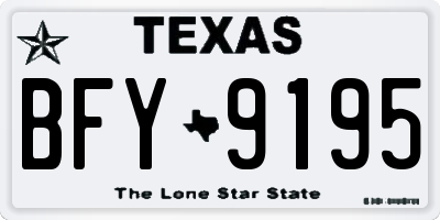 TX license plate BFY9195