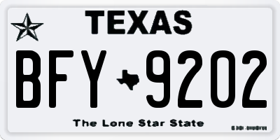 TX license plate BFY9202