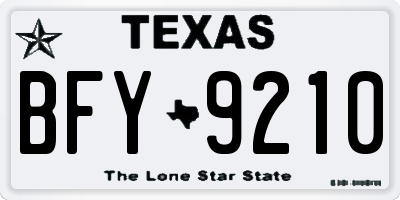 TX license plate BFY9210