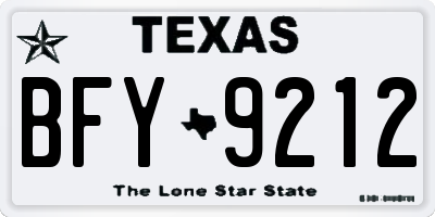 TX license plate BFY9212