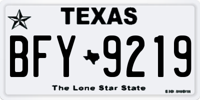 TX license plate BFY9219