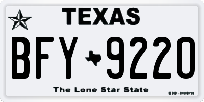 TX license plate BFY9220