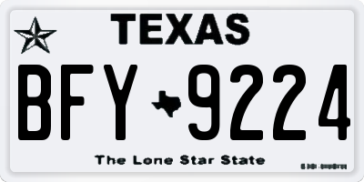 TX license plate BFY9224