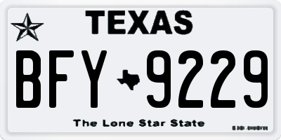 TX license plate BFY9229