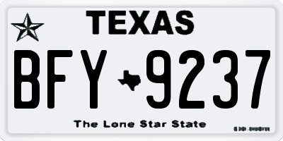 TX license plate BFY9237