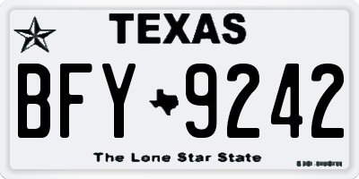 TX license plate BFY9242