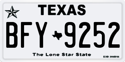 TX license plate BFY9252