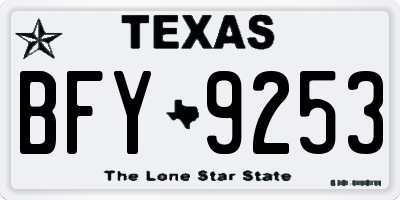 TX license plate BFY9253