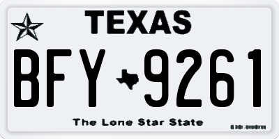 TX license plate BFY9261