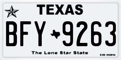 TX license plate BFY9263