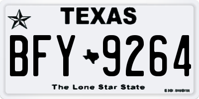 TX license plate BFY9264