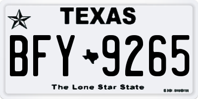 TX license plate BFY9265