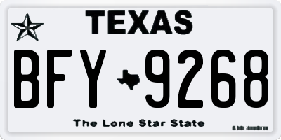 TX license plate BFY9268