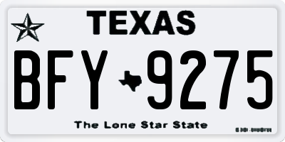 TX license plate BFY9275
