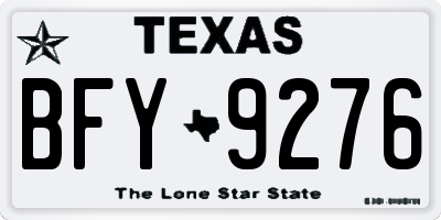 TX license plate BFY9276