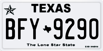 TX license plate BFY9290