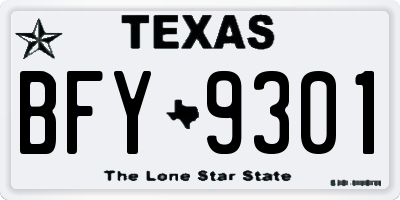 TX license plate BFY9301