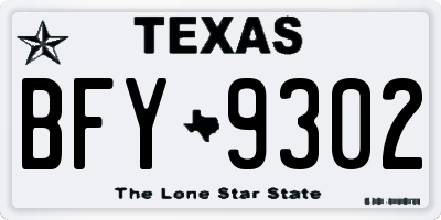 TX license plate BFY9302