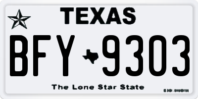 TX license plate BFY9303