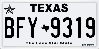 TX license plate BFY9319