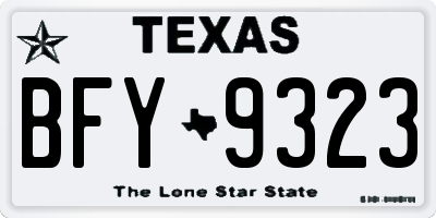 TX license plate BFY9323