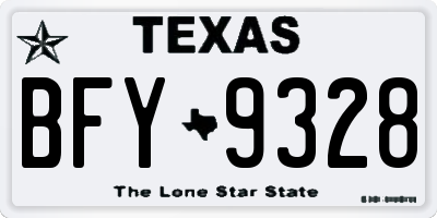 TX license plate BFY9328