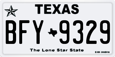 TX license plate BFY9329