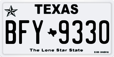 TX license plate BFY9330