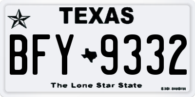 TX license plate BFY9332