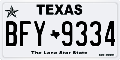 TX license plate BFY9334