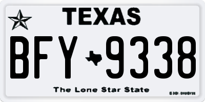 TX license plate BFY9338