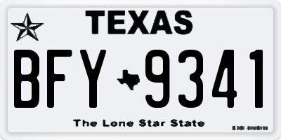 TX license plate BFY9341
