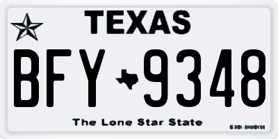 TX license plate BFY9348