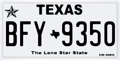 TX license plate BFY9350