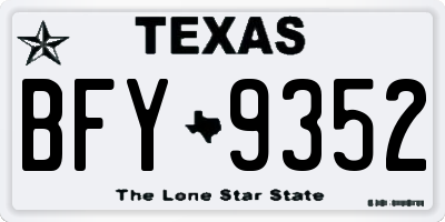 TX license plate BFY9352