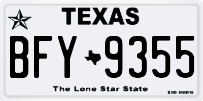 TX license plate BFY9355