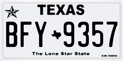 TX license plate BFY9357