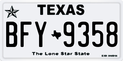 TX license plate BFY9358