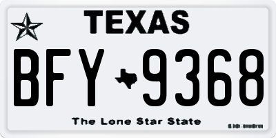 TX license plate BFY9368