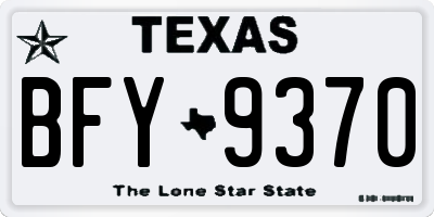 TX license plate BFY9370