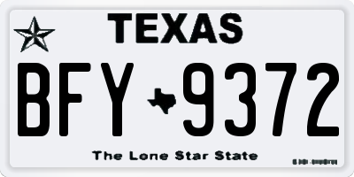 TX license plate BFY9372