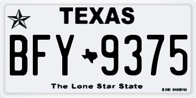 TX license plate BFY9375