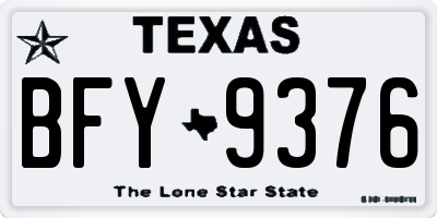 TX license plate BFY9376