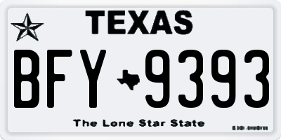 TX license plate BFY9393
