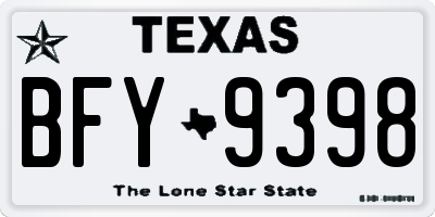 TX license plate BFY9398