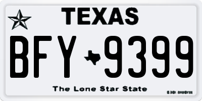 TX license plate BFY9399