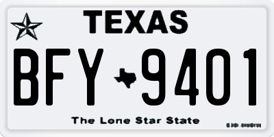 TX license plate BFY9401