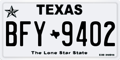 TX license plate BFY9402